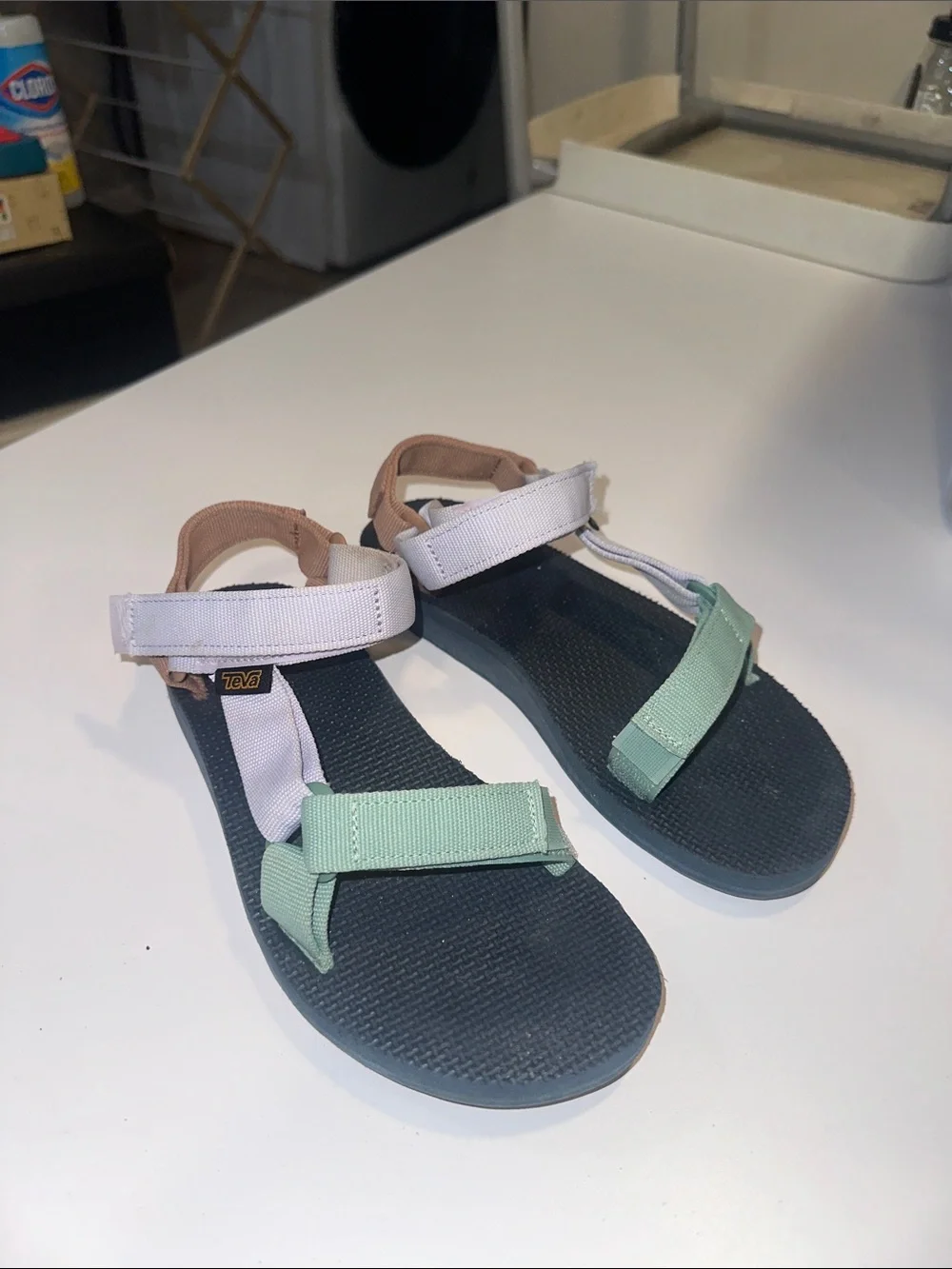 Teva Kids Multicolor Strap Sandals - White, Mint & Tan